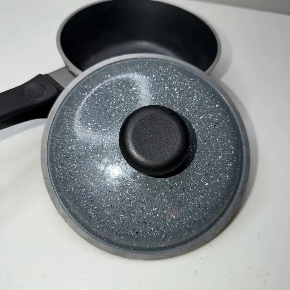 1970s Club Cast Aluminum 1 Quart Saucepan and Lid Speckled Grey Club Cooking Pan